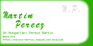 martin perecz business card